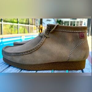 CLARKS ORIGINALS WALLABEE EVO MOC TOE SLIP ON BOOTS DESERT SAND MENS SIZE 10W